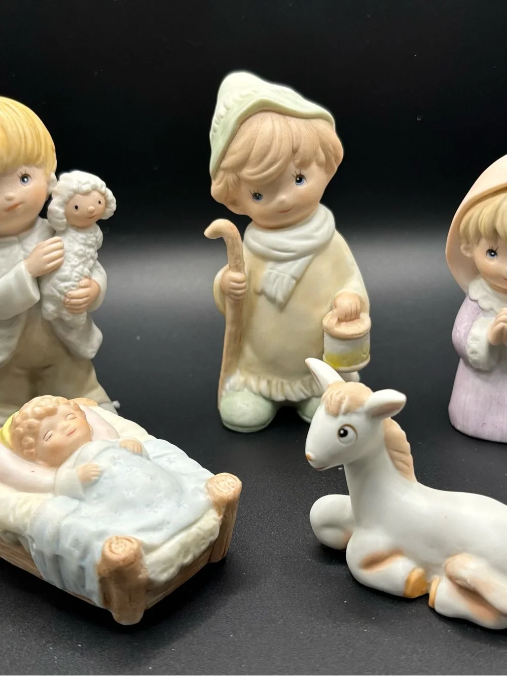 Vintage Homco Children Nativity Set 5 Pc 5502 Christmas New Clean Cute Babies